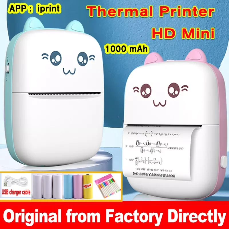

NEW Cute Cat MINI Portable Thermal Label Printer Photo Pocket Thermal Printer Wireless Printing Bluetooth 200dpi Printers