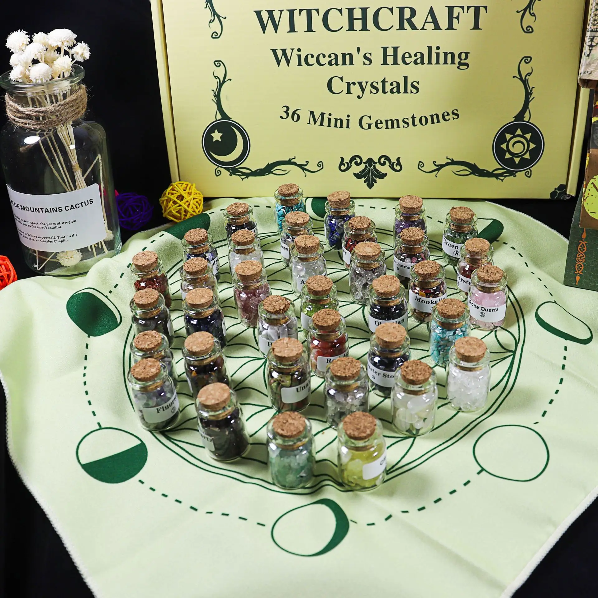 

36 шт., лечебные драгоценные камни, кристаллы ведьмы