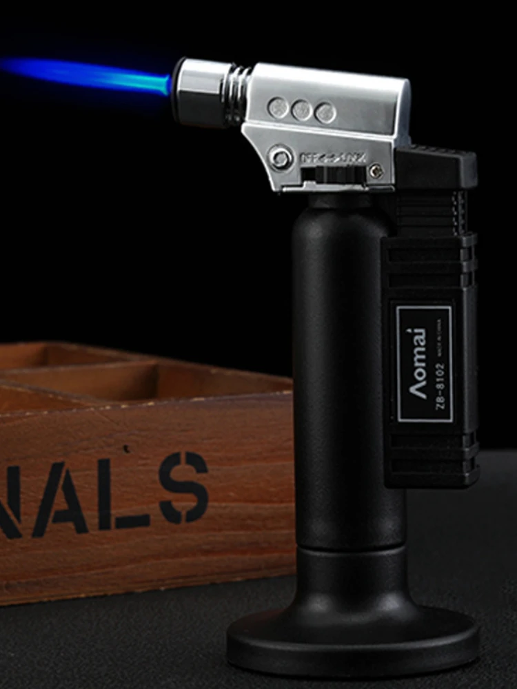 

High-power inflatable lighter straight-through welding gun metal windproof multi-purpose cigarette lighter