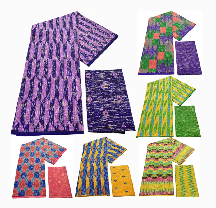 4 + 2 ярда африканская вощеная ткань с принтом Анкара Kente 100% хлопок стиль Гана для
