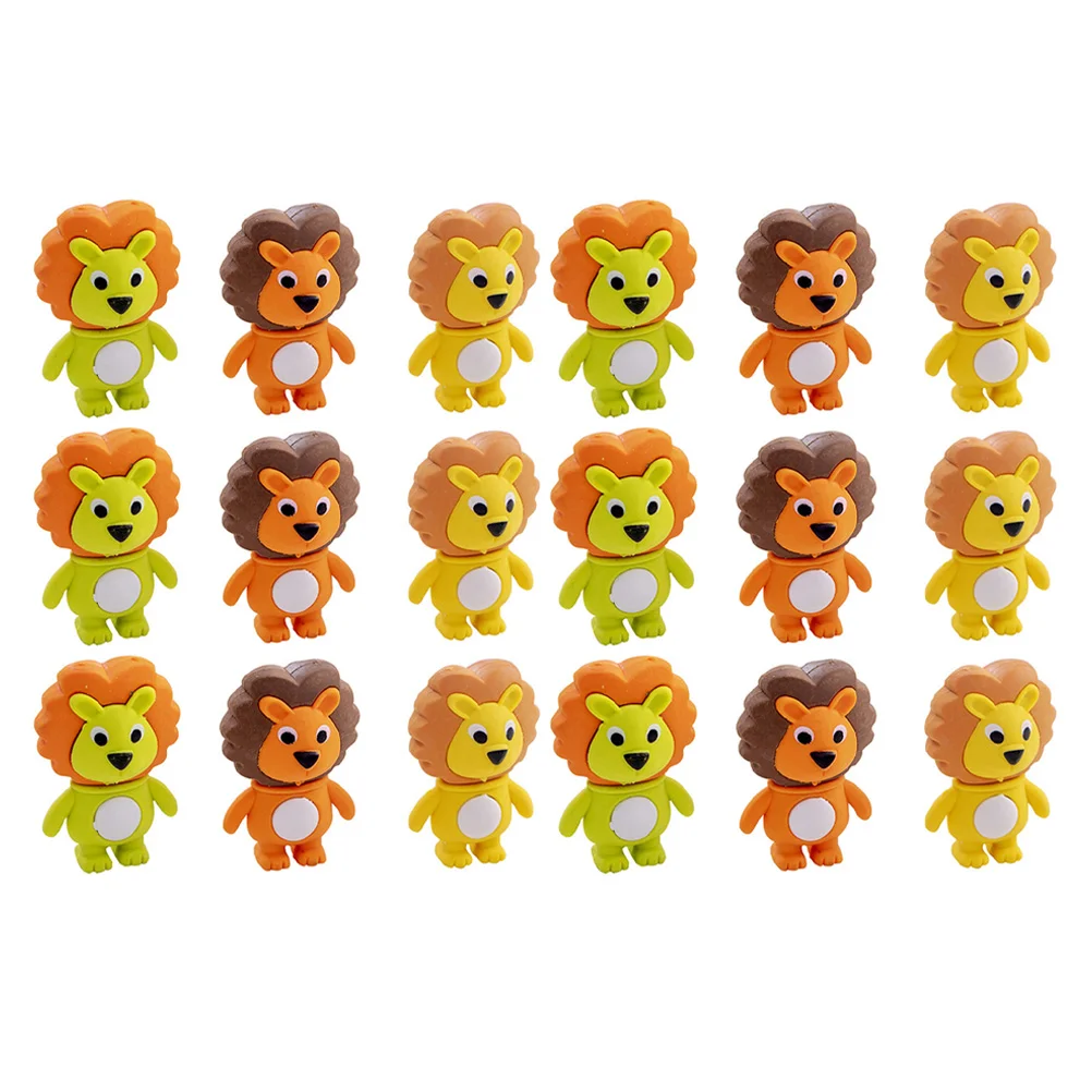 

18Pcs Cartoon Animals Erasers Adorable Lion Shaped Erasers School Kids Stationery