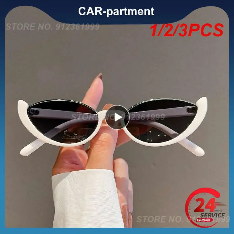

1/2/3PCS New Small Cat Eye Sunglasses Women Men Trendy Vintage Shades Eyewear Fashion Driving Cycling Sunglasses Half-frame Sun