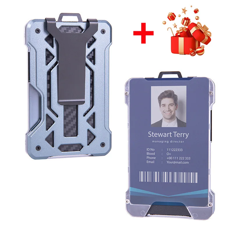 Card Holder Aluminum Case Carbon Fiber Metal RFID And Wallet Clip Cash Newest Id Badge Cardholder Business Unique Minimalist