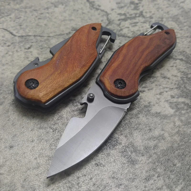 Дамасский складной нож тактический карманный Клинок с деревянным лезвием для