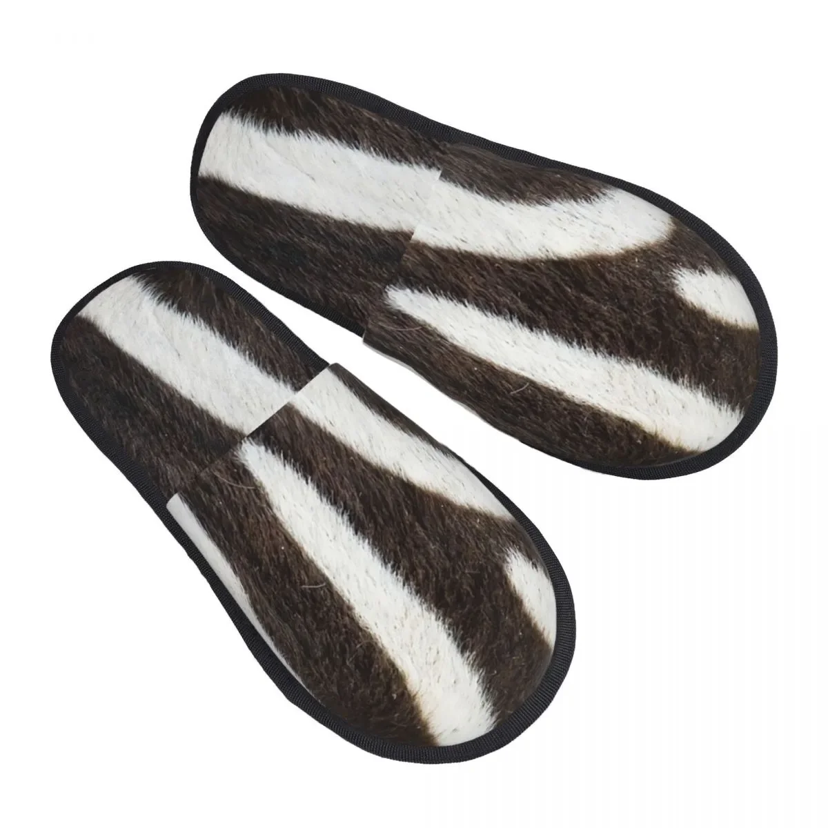 

Memory Foam Slippers Women Comfy Warm Zebra Leather Texture Lover House Slippers 3D Printing