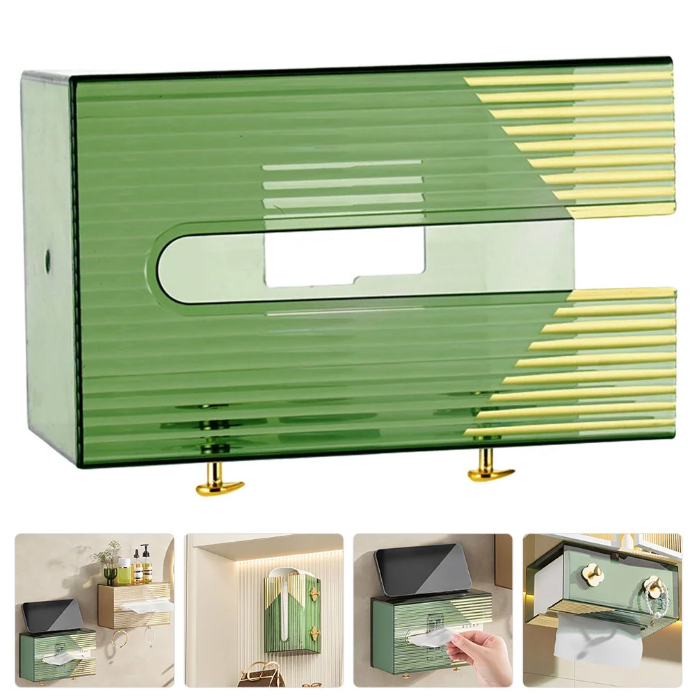 

Tissue Box Wall Napkin Mounted Storage Nail Free Holders Holder Container Casepunching Containers