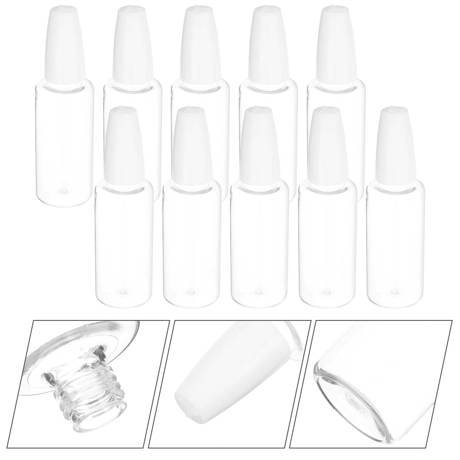 

10 Pcs Bottle Dispenser Dispensing Applicator 9.5x2.6cm Glue Application Bottles White Needle Tip Squeeze