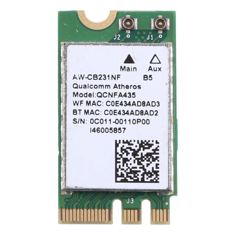 Беспроводная плата адаптер для QCA9377 QCNFA435 802.11AC 2,4G/светильник NGFF Wi Fi WLAN карта, совместимая с Bluetooth 4,1, дропшиппинг