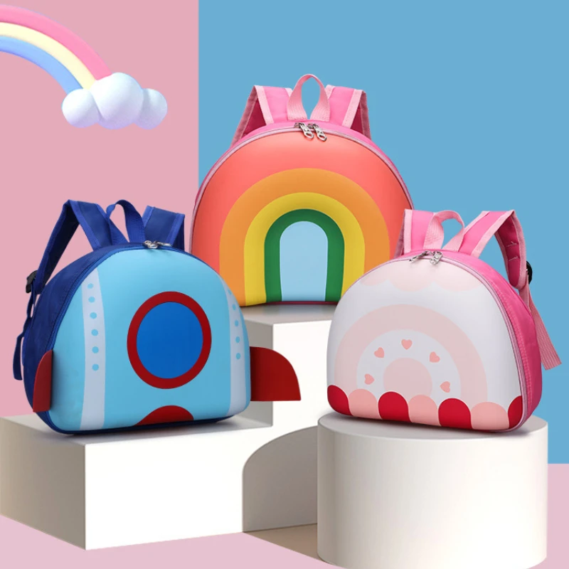 

Colorful Rainbow Children's Small Backpack Kindergarten Kids Waterproof Schoolbag Handbags Lovely Cartoon Boys Girls Knapsack