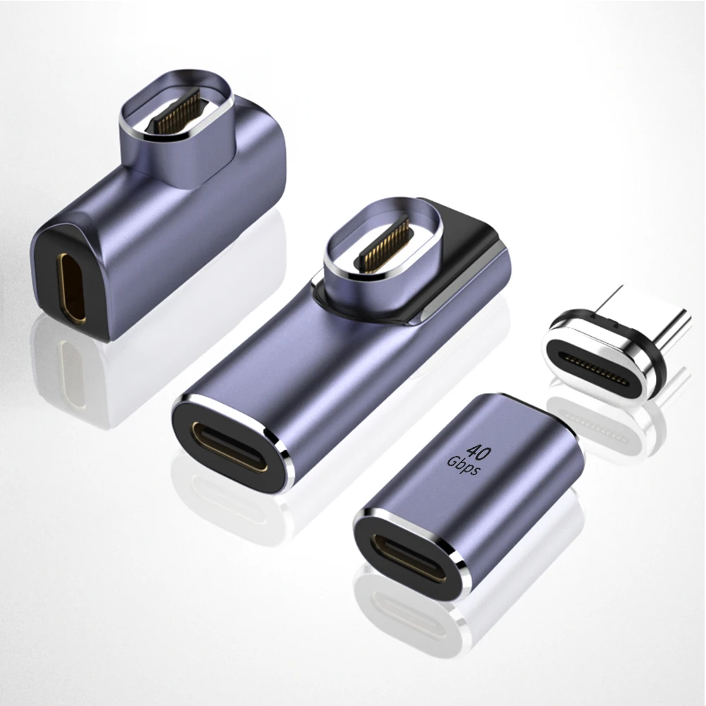 IHUIGOL 24Pins Магнитный USB C Адаптер 40Gbs USB4.0 Конвертер PD 100W 8K@60Hz Быстрая Зарядка Данных для MacBook Pro Switch on.