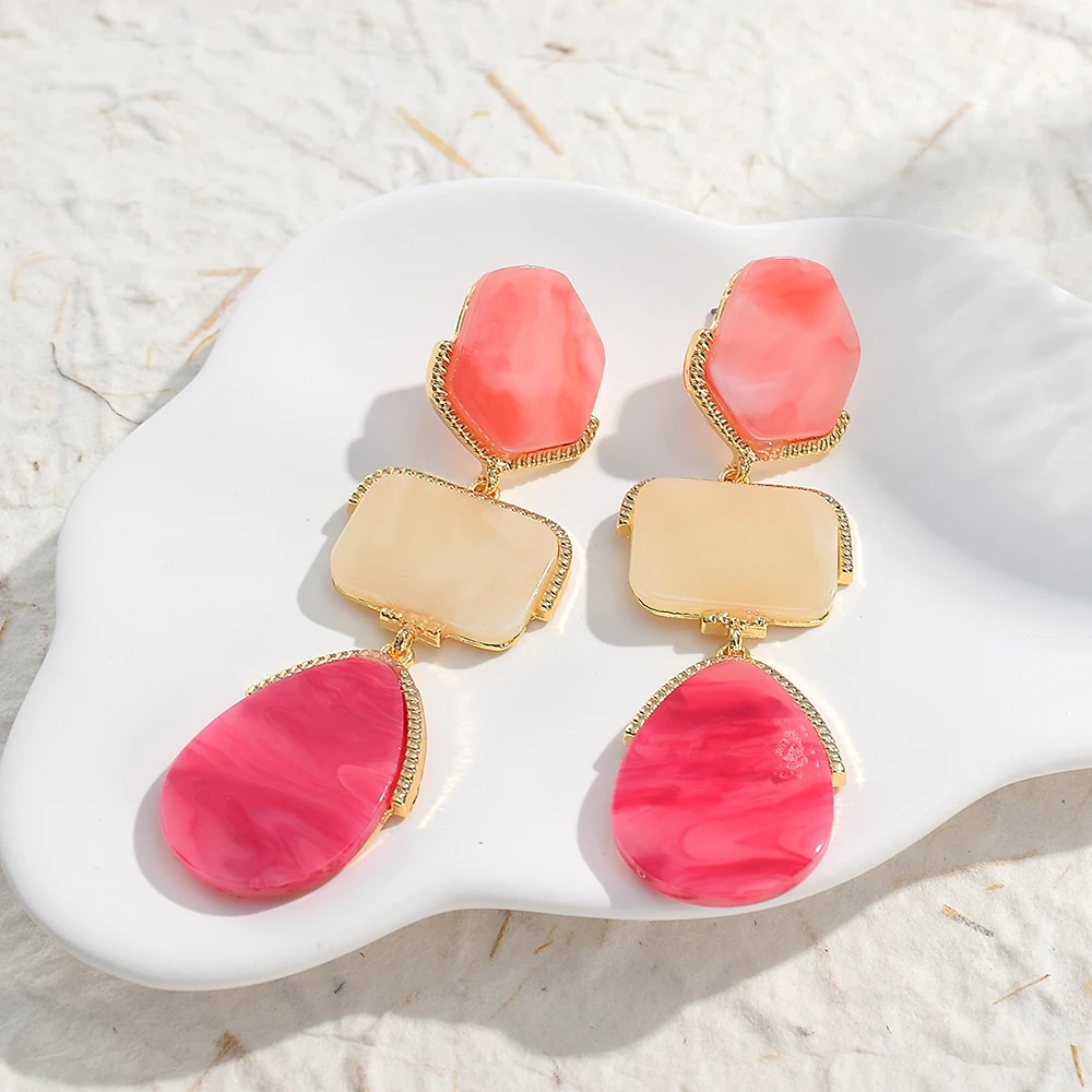 Богемные полимерные серьги-подвески для женщин и девушек искусственные камни