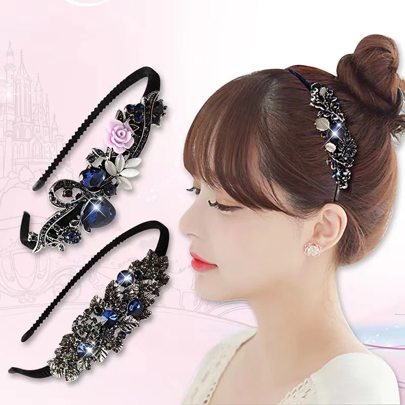 

Wholesale New Gem Baroque Headbands For Women Girl Rhinestone Diamond Luxury Hair Accessories Geometric Flower Girls Hairbands