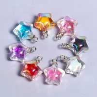 new multicolor ab shiny star acrylic charm pendant transparent beads for necklaces bracletes jewelry diy making accessoriesries
