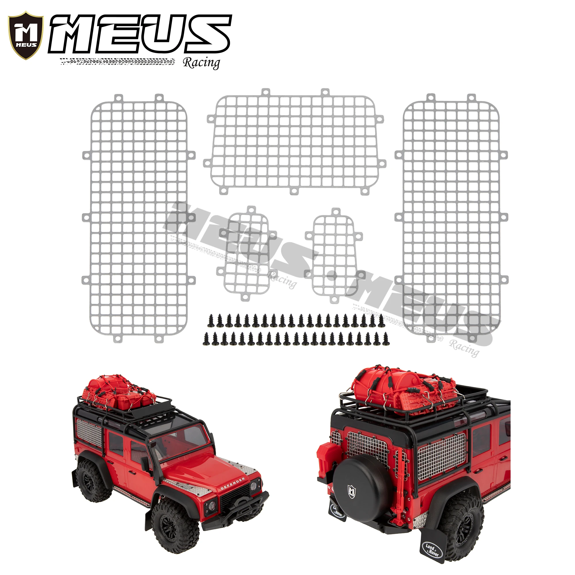 

Гоночная сетка для окон автомобиля из нержавеющей стали Meus, 5 шт., металлическая сетка для окон, защитная сетка для радиоуправляемого автомо...