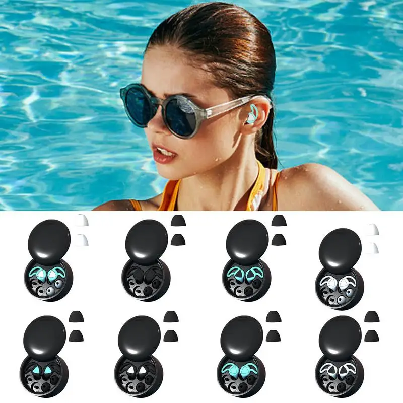 

Waterproof Silicone Ear Plugs Water Sports Earplugs Silicone Swim Ear Plugs Three-Sided Design For Effective Noise Reduction