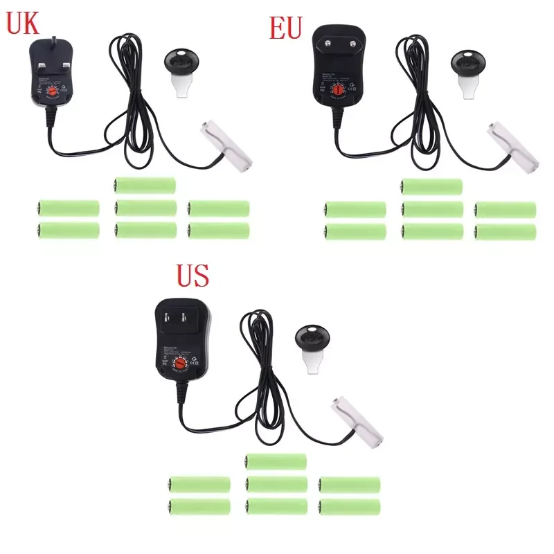 

AA Battery Eliminator US/EU/UK Power Supply Adjustable Voltage 3V 4.5V 6V 9V 12V Adapter Can Replace 2AA to 8AA Batteries for To