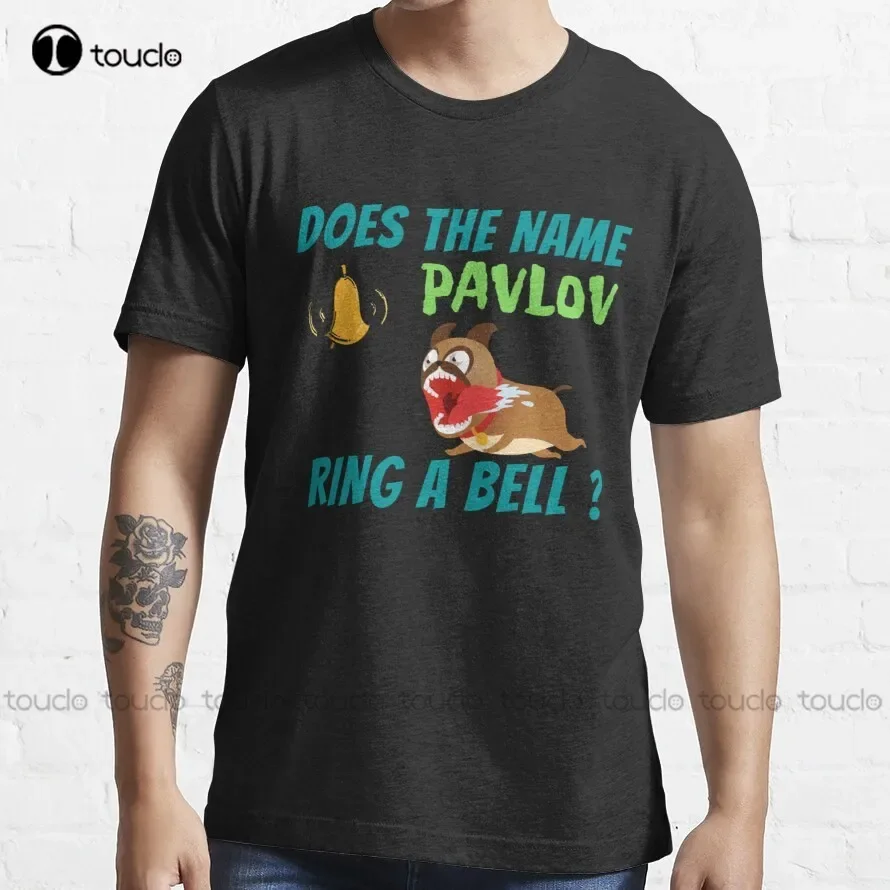 Фото Does The Name Pavlov Ring A Bell Dogs Scientist Красочная трендовая футболка Забавные футболки Мужские и женские рубашки Дышащая хлопковая футболка №1
