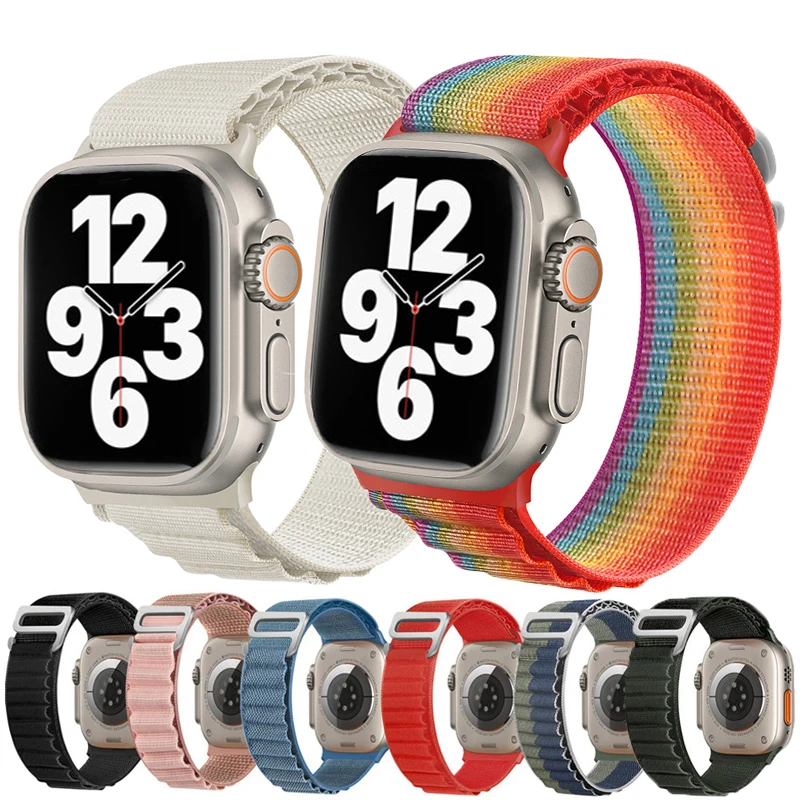

Alpine Loop Nylon Strap for Apple Watch Band Ultra 49mm 45mm 41mm 44mm 40mm Replace Bracelet Correa iwatch Series 8 7 SE 6 5 4 3