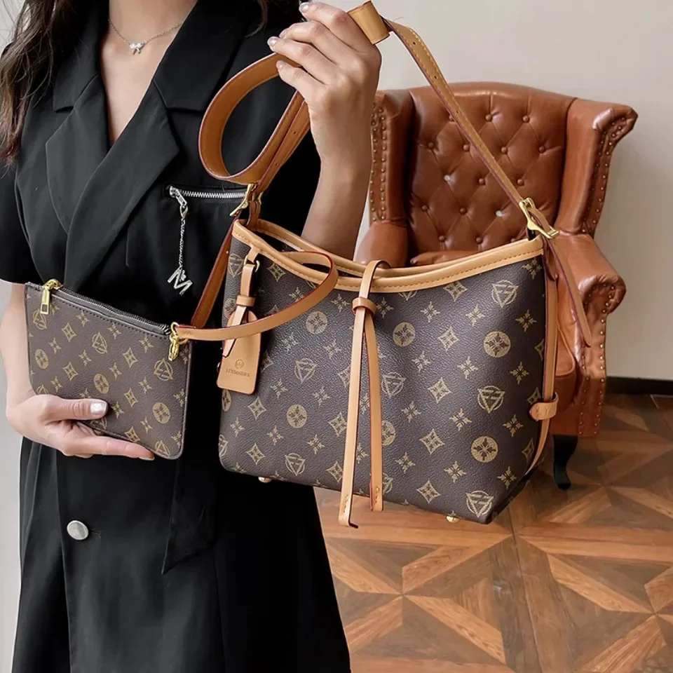 Винтажная Минималистичная модная дорожная сумка Женская объемная через плечо из