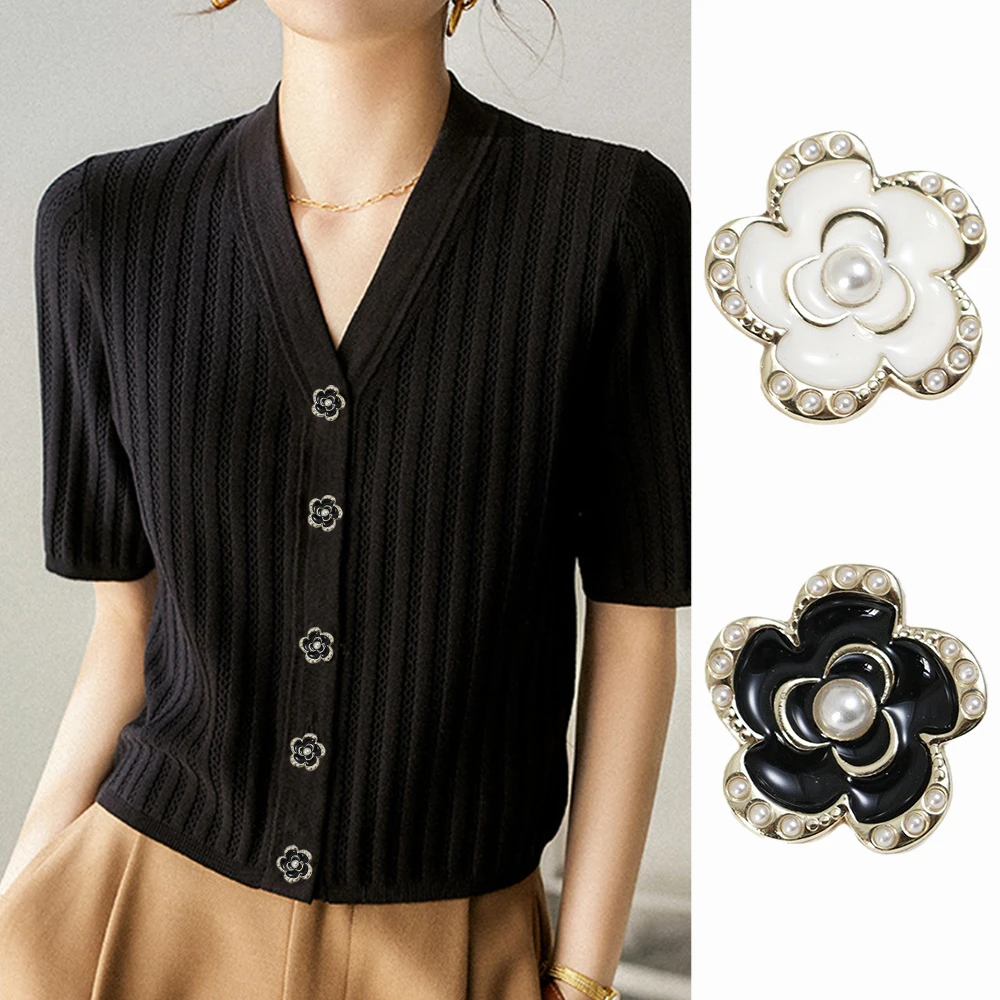 10 шт. 18/23 мм изящные элегантные жемчужные металлические пуговицы костюм вязаный