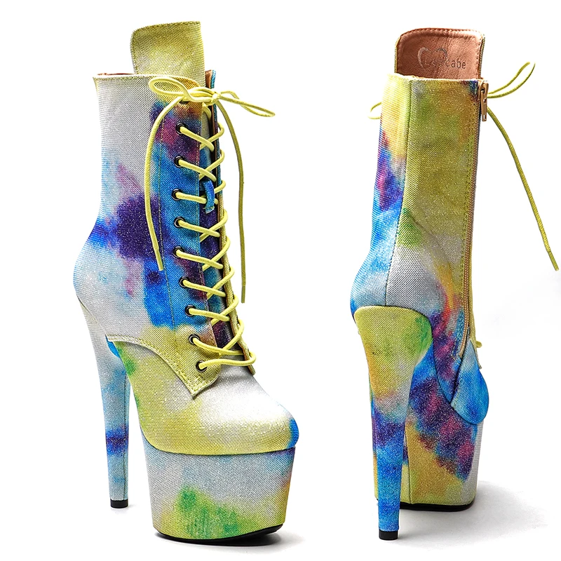 Leecabe 17CM/7inches  Pole dancing shoes Club Stripper Shoes Steel Tube Dancing High Heel platform boot 3B