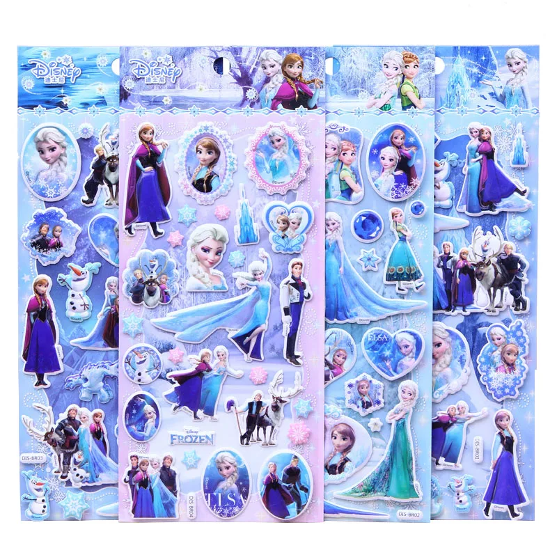 Disney Princess Frozen Stickers Baby Girl Gift Funny Kids Toys Kids Cute Anime Stickers Kawaii Cartoon Sticker
