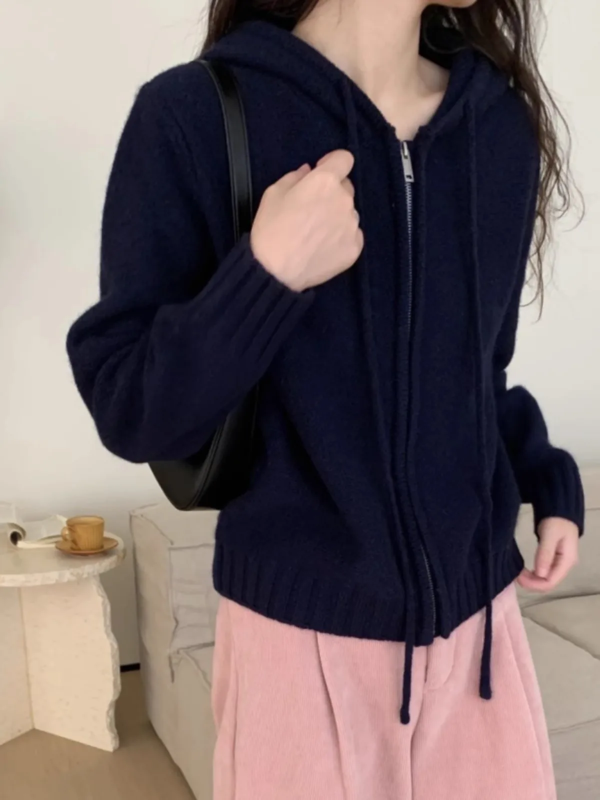 Женский кашемировый кардиган на молнии