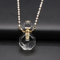 natural perfume bottle necklace gold color chain essential oil diffuser vial for women lover necklace festival jewelry gifts