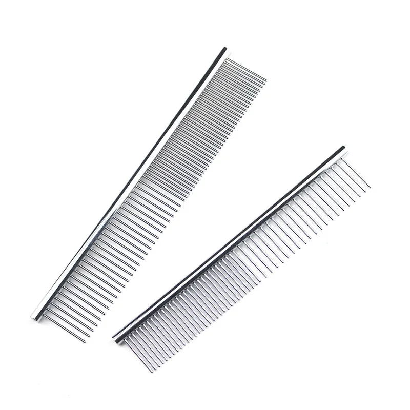 

Pet double-sided Dematting Comb Stainless Steel Pet Grooming Comb for Dogs Cats Gently Remove Loose Undercoat Mats Tangles Knots