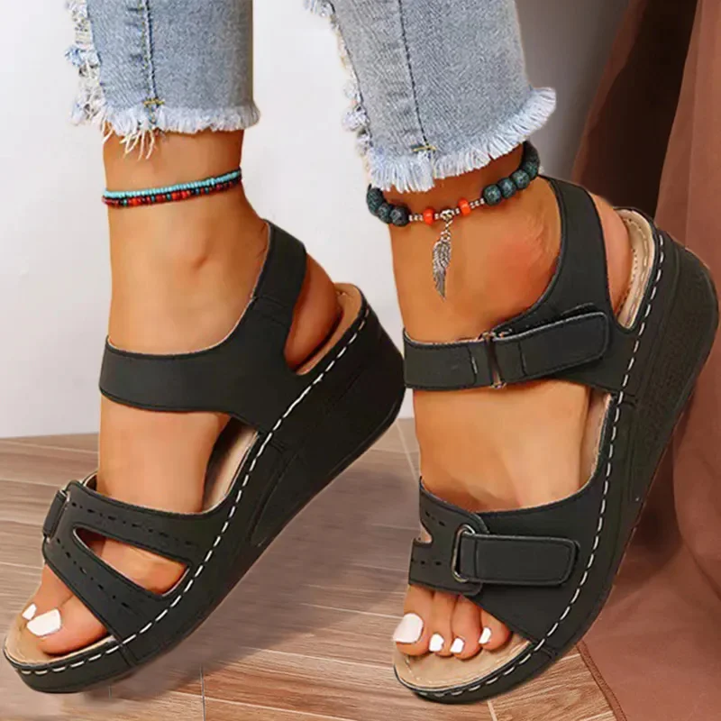 

New Open Toe Summer Women Sandals Fashion Platform Beach Womens Sandals Wedge Buckle Female Footwear Women's Orthopedic Sandal