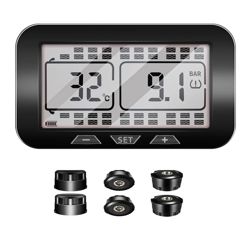 

Truck Wireless Smart TPMS Solar Power Tire Pressure Monitoring System Sensor Gauge