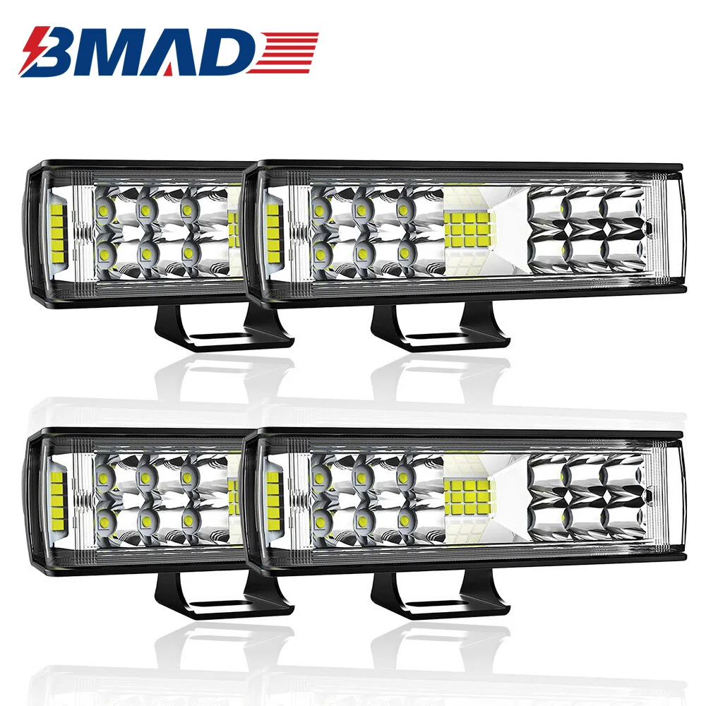 

BMAD 7-дюймовая Светодиодная панель рабочего освещения 12 В 24 в 4x4 внедорожная фара автомобиля вездехода внедорожника кроссового велосипеда пи...