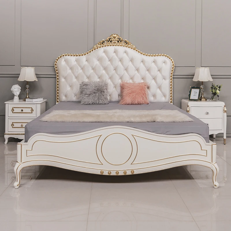 

French European luxury simple light luxury European solid wood princess bed American 1.5 light luxury master bedroom 1.8m