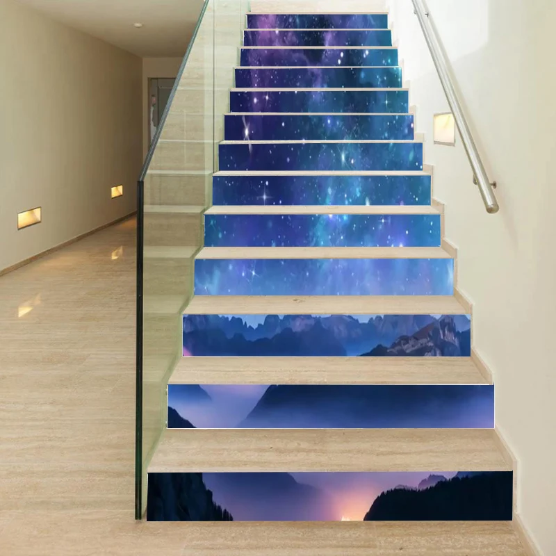 

6 шт., 13 шт./набор, водостойкие самоклеящиеся наклейки на пол