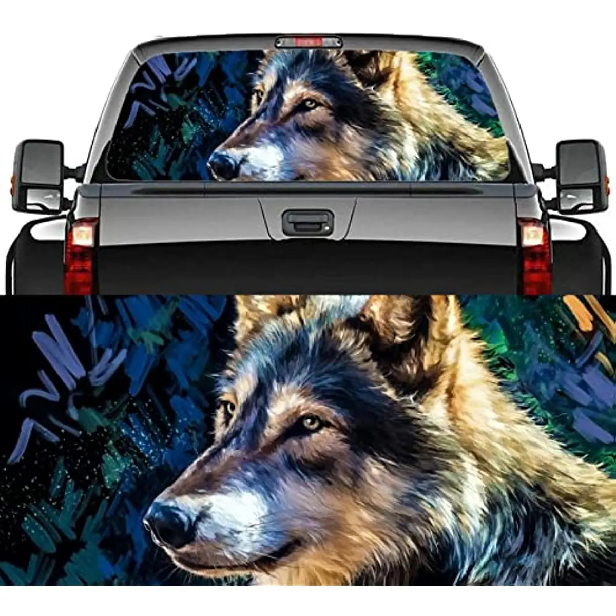 

Truck Decals - Arctic Wolf Rear Window Graphic Truck - Car Rear Window Sticker, Car Bumper Stickers Graphics for Car Trucks SUV,