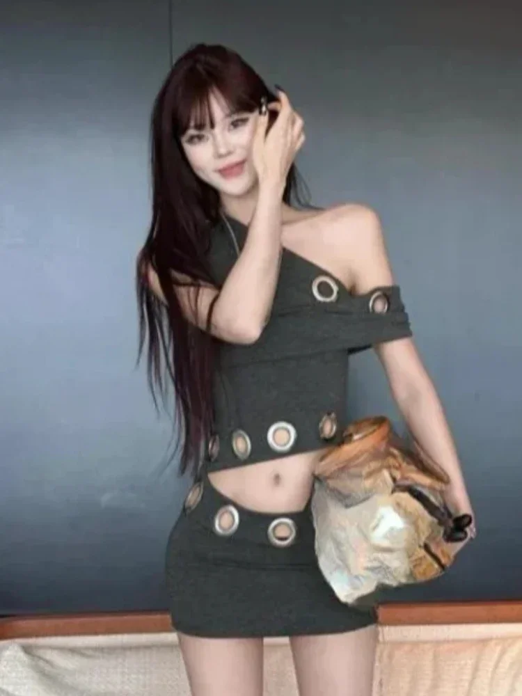 Американские винтажные поддельные комплекты из 2 предметов женские сексуальные