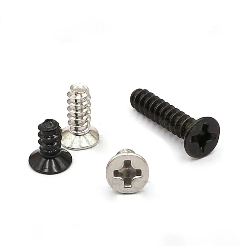 

100Pc M1.2/1.4/1.6/1.7/2 Nickel/zinc Plated Steel Phillip Cross Flat Countersunk Head Screws Self Tapping Wood Bolt DIY L=3-10mm