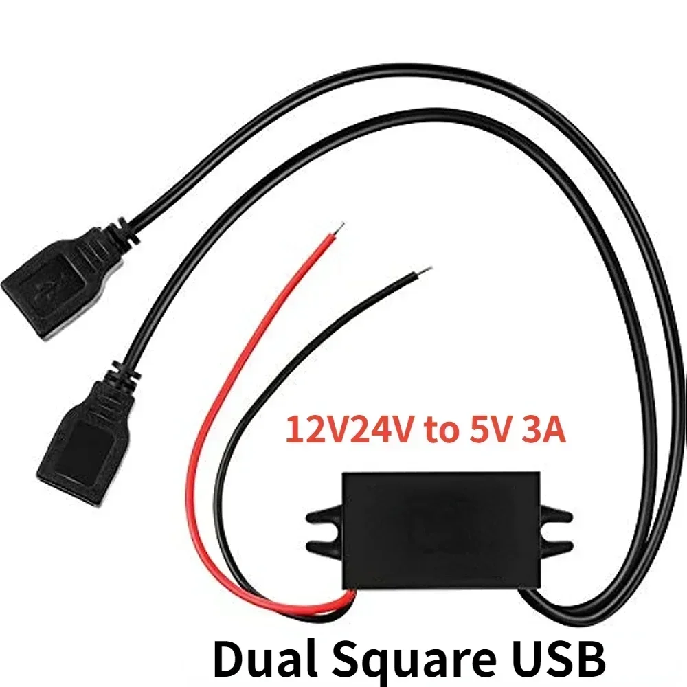 

Micro Mini USB DC-DC 12V24V to 5V 3A Адаптер выходной мощности понижающего напряжения Автомобильный преобразователь мощности с обратной защитой