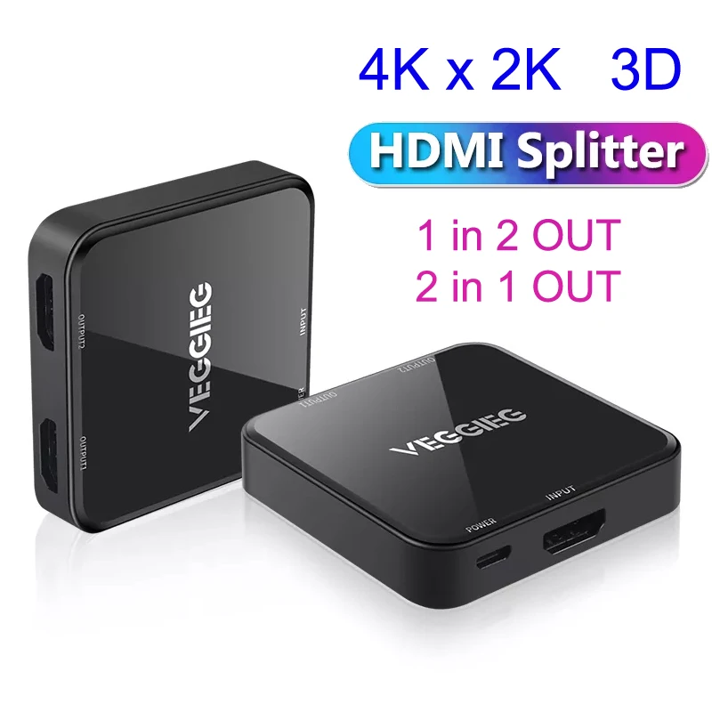 

HDMI двухсторонний переключатель 4K 60 Гц Разветвитель переключатель 2x1 1x2 адаптер HDMI-совместимый переключатель конвертер для PS4/3 ТВ приставки ...