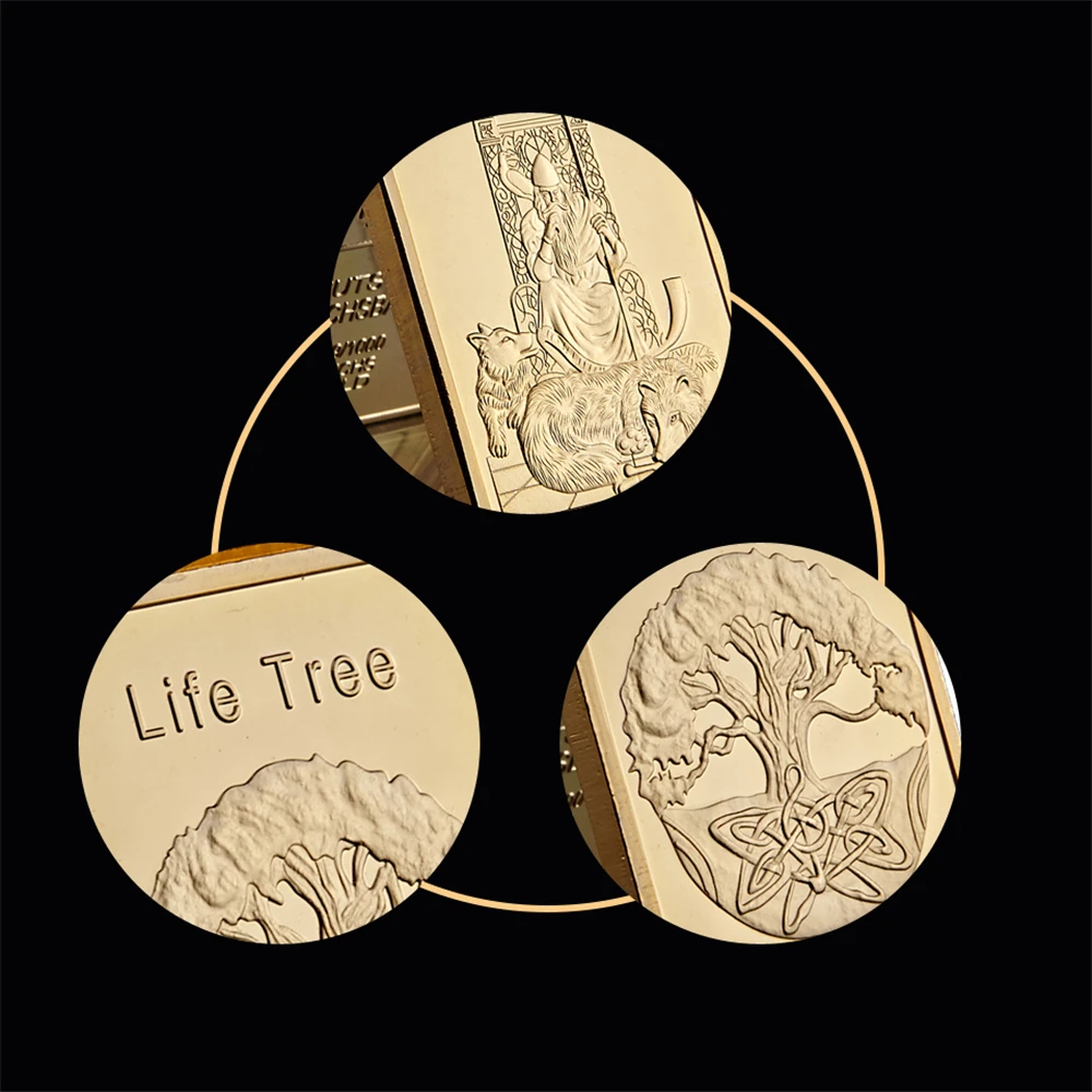 Норвежская Скандинавская мифология Odin отец богов 1 Унция Золотая балка коллекция