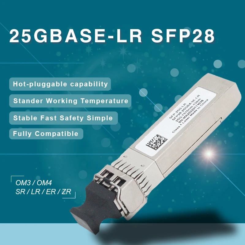 

Optic Module SFP28-25G-LR-1310nm-10km Duplex Single-mode Fiber (SMF) Optical Transceiver Modules DOM LC Interface