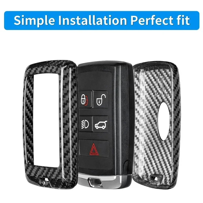 Carbon Fiber Key Fob Cover Protector Case For Land Rover Range Defender 110S Dsicovery Vogue Sport HSE Velar