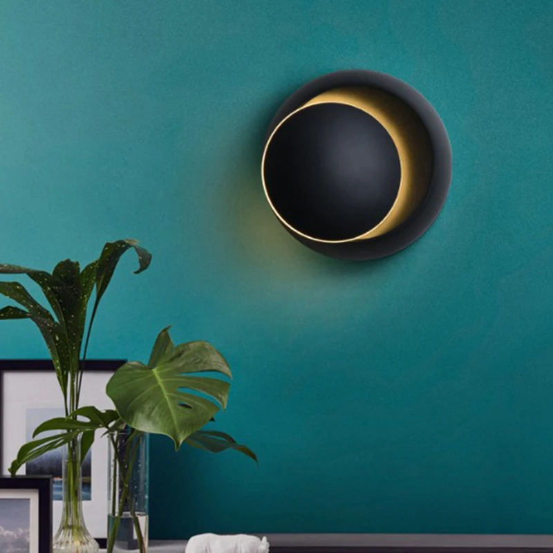 

Nordic Simple Wall Lamp Moon Chasing Bedroom LED Wall Lights 360° Rotatable Lighting Eye Protection Lamps Home Corridor Decors
