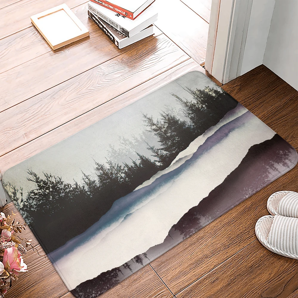 

Серый горный ковер, Придверный коврик, напольные коврики для ванной, абсорбирующий коврик, нескользящий кухонный коврик для дома, декоратив...