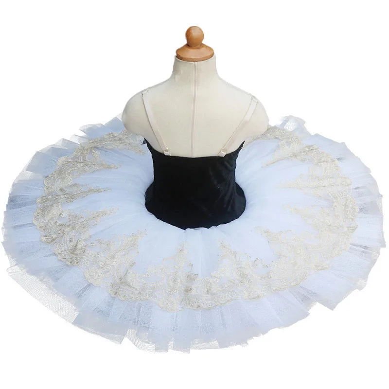 Черная профессиональная балетная пачка Белый лебедь Озерный костюм блинное