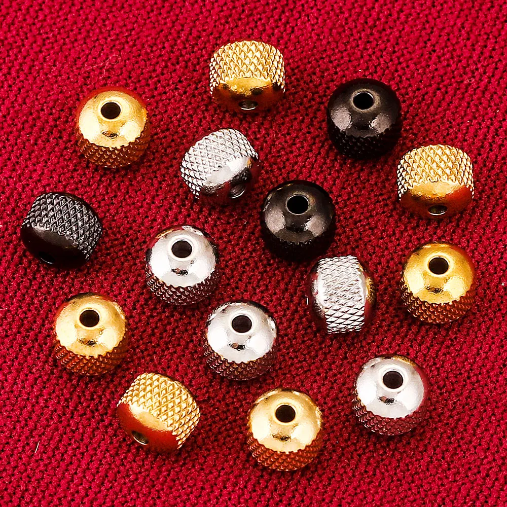 Бусины из нержавеющей стали Alisaya черные 6-8 мм 20 шт.