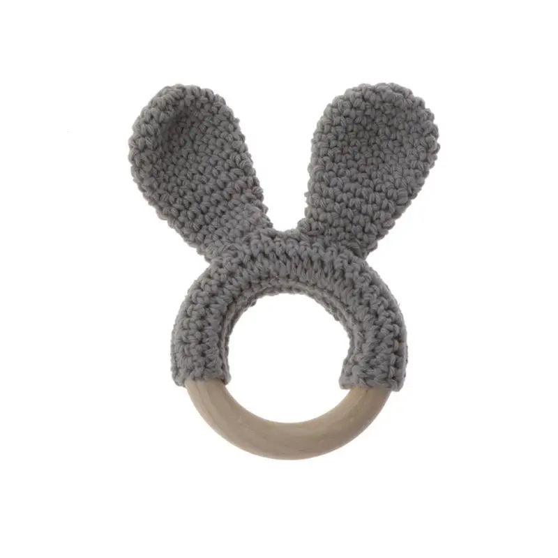 

Hanging Baby Toy Wood Ring Crochet Boho Style Babies 0-12 Month BPA Free G2AE