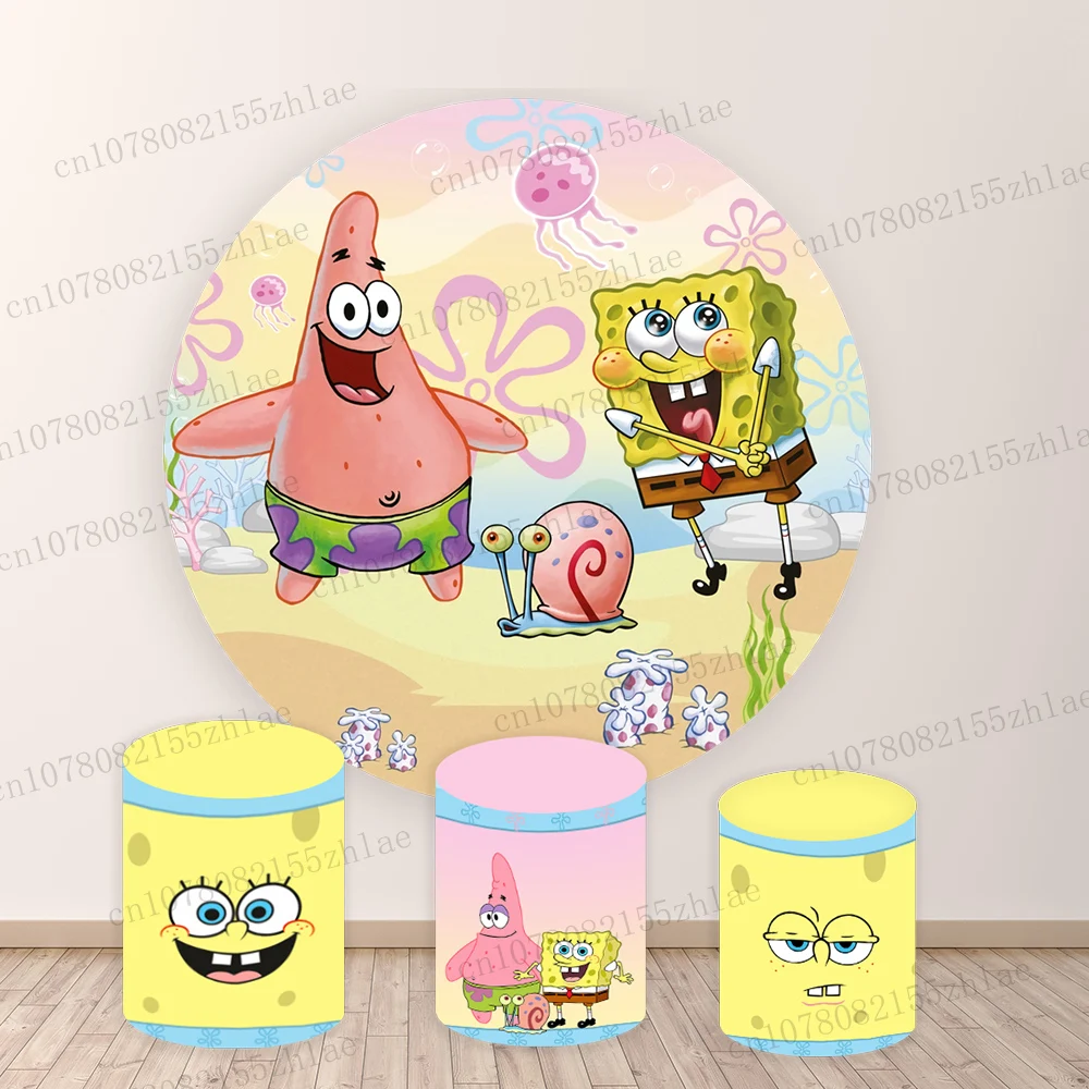 Фон для фотосъемки с изображением Губки Боба на день рождения