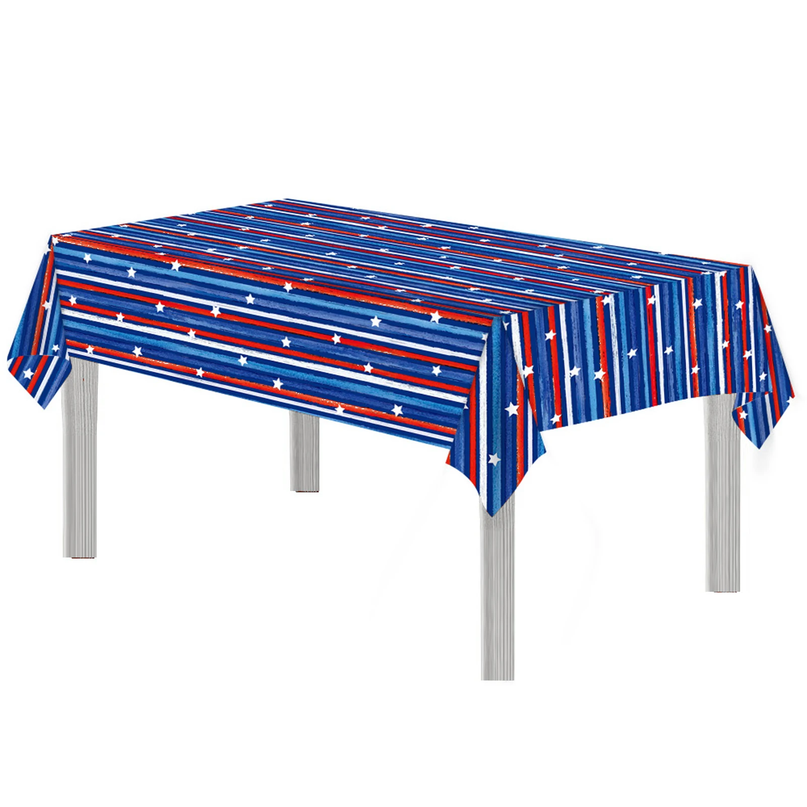 

Stars And Stripes Table Cover Stars And Stripes Tablecloth Waterproof Decorative Rectangle Independence Day Memorial Day July