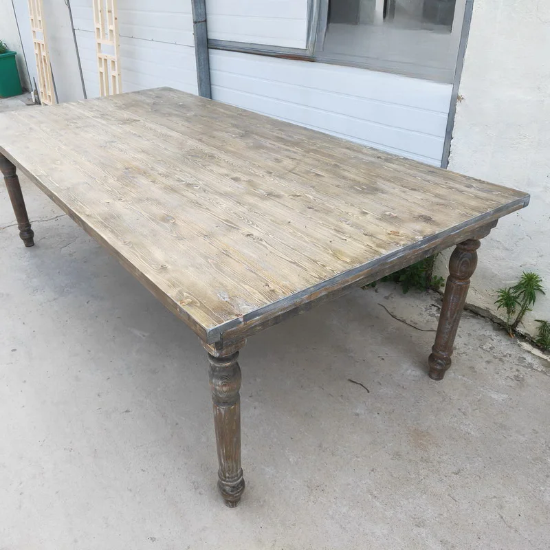 Сад деревенский деревянный обеденный стол на ферме уличные столы для свадебных